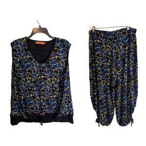 NWOT 2 Pc Droyem Boho Sleeveless Top & Flowy Pants - Size 4X (Euro 58)